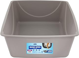 Photo 1 of Petmate Open Cat Litter Box, Extra Large Nonstick Litter Pan Durable Standard Litter Box, Mouse Grey Great for Small & Large Cats Easy to Clean, Made in USA
