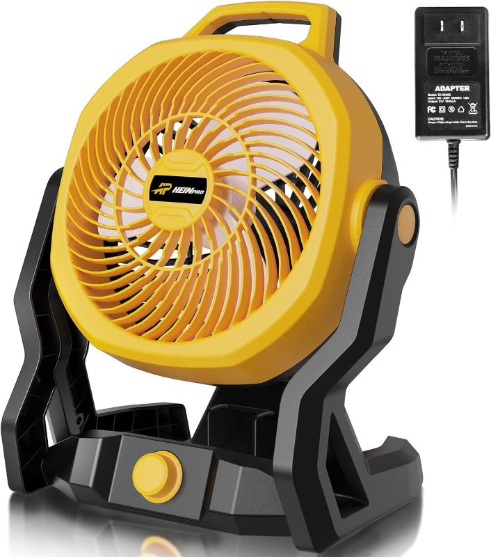 Photo 1 of Battery Operated Fan for Dewalt 20V Max Battery with AC Adapter, Up to 650 CFM Portable Fan, Variable Speed Battery Powered Fan Low Noise 30dB Cordless Fan, Jobsite Camping Fan (Only Tool)
