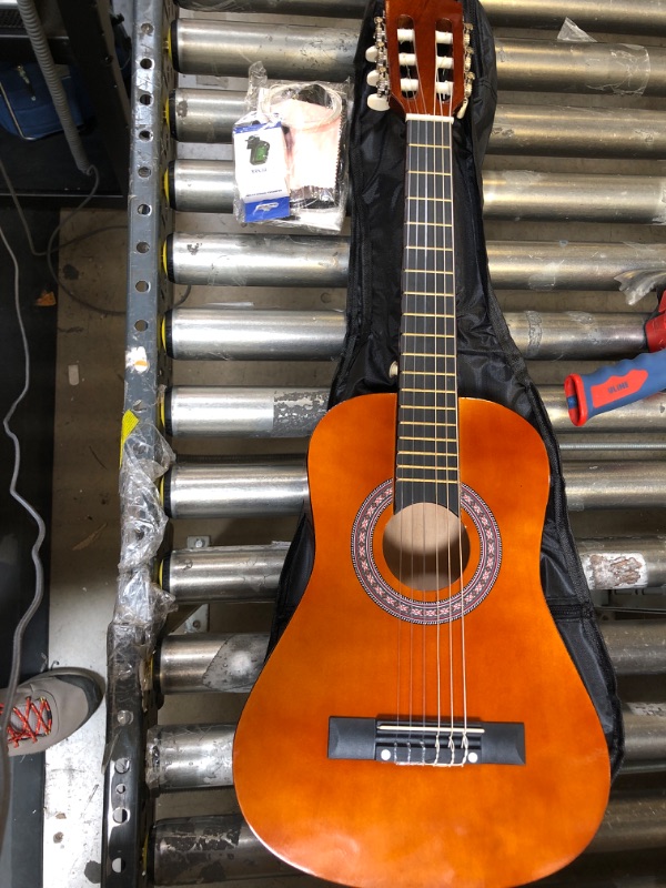 Photo 2 of 30" Left Handed Wood Guitar with Case and Accessories for Kids/Girls/Boys/Teens/Beginners (Mahogany)
