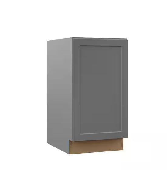 Photo 1 of Hampton Bay - Designer Series Melvern Storm Gray Shaker Assembled Full Height Door Base Kitchen Cabinet (18x34.5x23.75 in.)