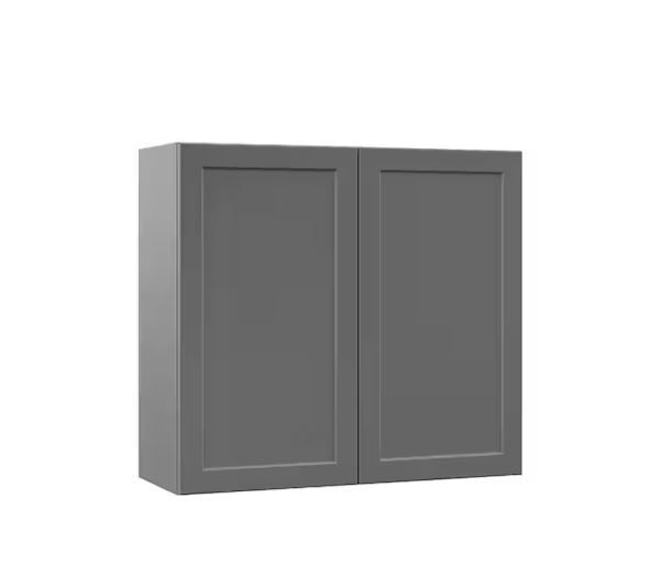 Photo 1 of Hampton Bay
Designer Series Melvern Storm Gray Shaker Assembled Wall Kitchen Cabinet (33 in. x 30 in. x 12 in.)