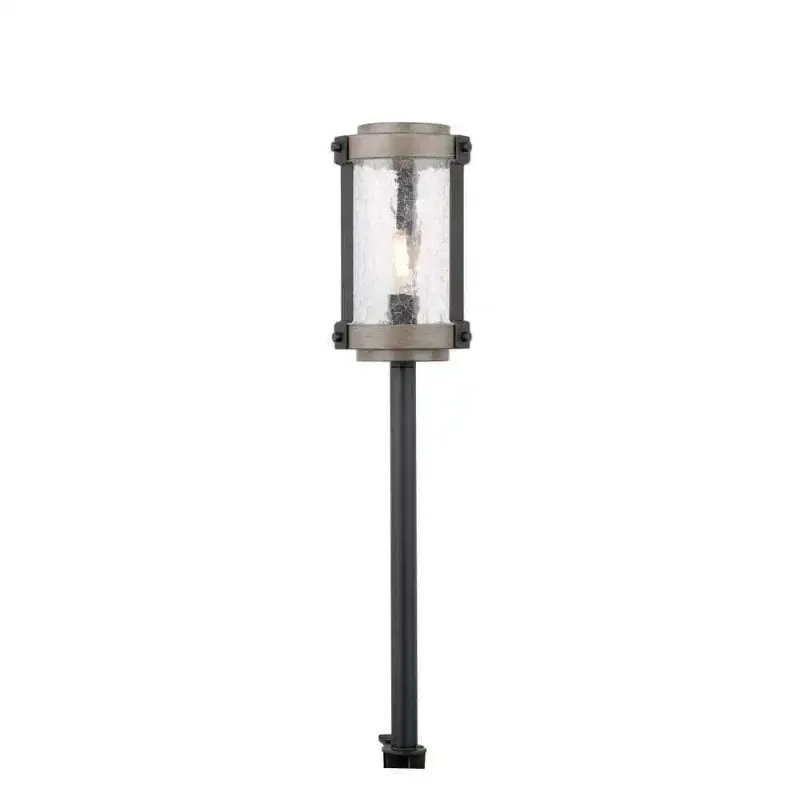 Photo 1 of Hampton Bay Collier Low Voltage Gray Wood Outdoor Landscape Path Light
