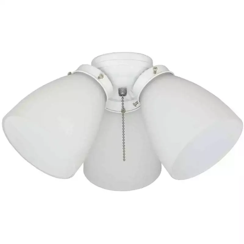 Photo 1 of Hampton Bay 3-Light White Ceiling Fan Shades LED Light Kit
