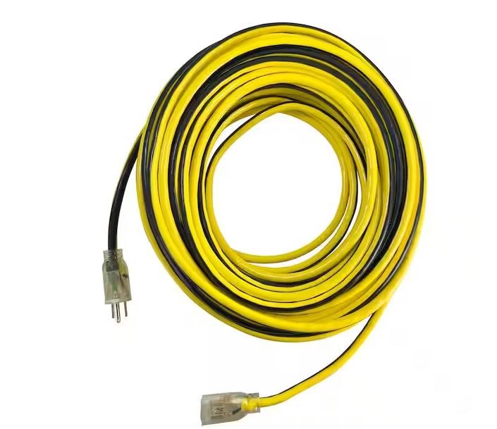 Photo 1 of VividFlex 25 ft. 12/3 Heavy Duty Indoor/Outdoor Extension Cord with Lighted End, Yellow Husky # # 1009127973