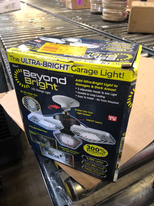 Photo 3 of Ontel Beyond Bright LED Ultra-Bright Garage Light - 3 Adjustable Panels, Energy Efficient, Easy to Install, Durable and Long-Lasting Light for Garages, Warehouses and More 1