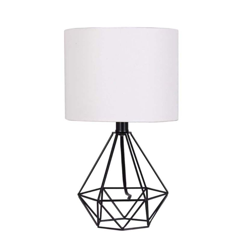 Photo 1 of TTL Willet 15.5 in. Black Cage Accent Table Lamp
