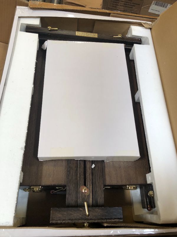 View 2 of ATWORTH Deluxe Solid Oak Wood Artist Adjustable Studio & Field French-Style Tripod Painting Floor Easel Stand,Flodable and Portable Tabletop Painting Easel with Storage Box-Grey Walnut Finish GERY WALNUT