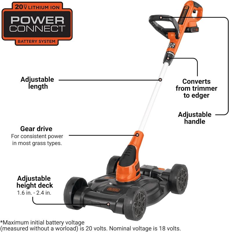 Photo 1 of BLACK+DECKER MTE912 12-Inch Electric 3-in-1 Trimmer/Edger and Mower
