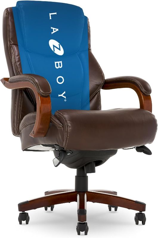 Photo 1 of La-Z-Boy Delano Big & Tall Executive Office Chair | High Back Ergonomic Lumbar Support, Bonded Leather, Brown | 45833 model