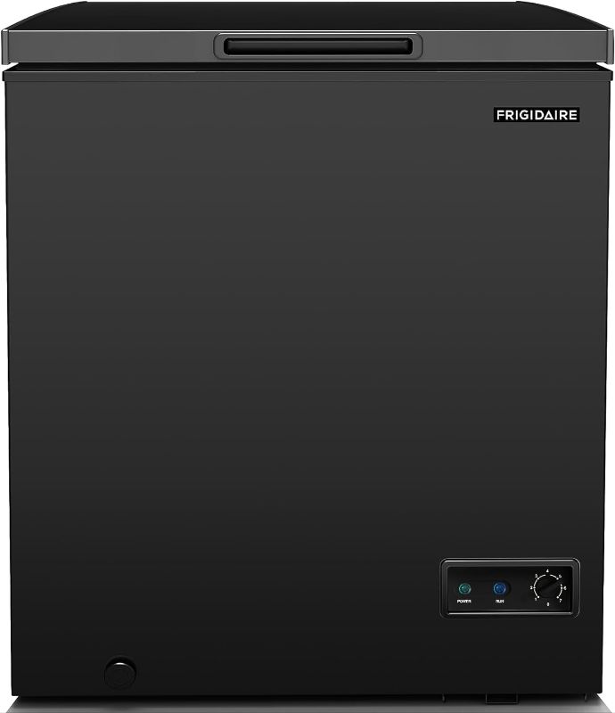 Photo 1 of Frigidaire EFRF5003-BLACK Chest Deep Freezer-GARAGE-READY, 5.0 Capacity, Black-Adjustable Thermostat-Removable Vinyl Coated Wire Basket-Easy Defrost Drain, 5 cu ft
