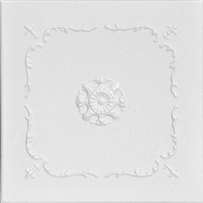 Photo 1 of A La Maison Ceilings R43 Bourbon Street Foam Glue-up Ceiling Tile (21.6 sq. ft./Case), Pack of 8, Plain White
