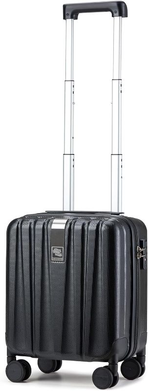 Photo 1 of Hanke 14 Inch Underseat Carry On Luggage with Wheels Hard Shell Suitcases Carry On Bag Lightweight Small Mini Suitcase Tsa Luggage for Travel.?Jet Black?

