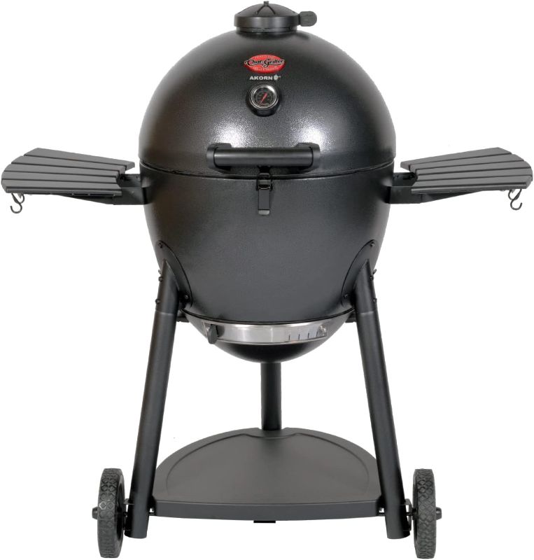 Photo 1 of Char-Griller® AKORN® Kamado Charcoal Grill and Smoker with Cast Iron Grates, Warming Rack and Locking Lid with 445 Cooking Square Inches in Graphite, Model E16620
