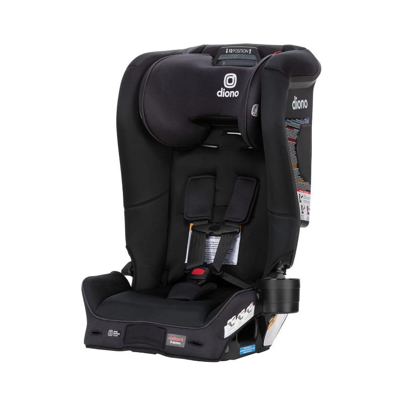 Photo 1 of Diono Radian 3RXT SafePlus, 4-in-1 Convertible Car Seat, Rear and Forward Facing, SafePlus Engineering, 3 Stage Infant Protection, 10 Years 1 Car Seat, Slim Fit 3 Across, Black Jet
