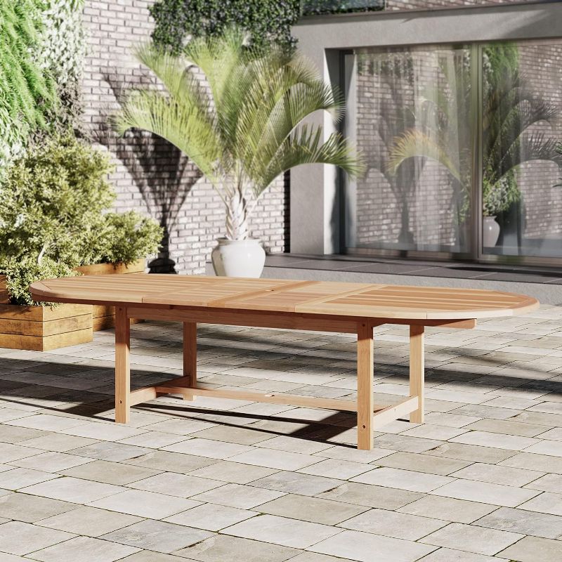 Photo 1 of Brampton Certified Teak | Ideal for Patio and Indoors Amazonia Fiore  Outdoor Dining Table |, Brown