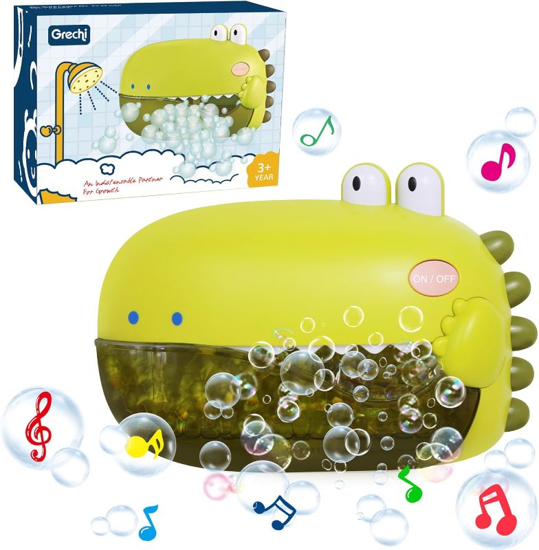 Photo 1 of Grechi Dinosaur Bath Toys,Baby Bath Toys for The Baby Bathtub,Toddler Bath Toys Automatic Bubble Machine,Plays 12 Children’s Songs,Bath Toy Makes Great Gifts for Toddlers Age 2 3 Year Old Girl Boy
