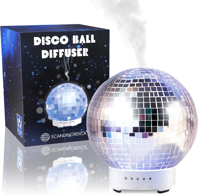 Photo 1 of Disco Ball Diffuser Rotating - Mirror Essential Oil Diffuser with Whisper Quiet Operation, 7 Color Light & 4 Time Settings, Cute Home, Office Decor