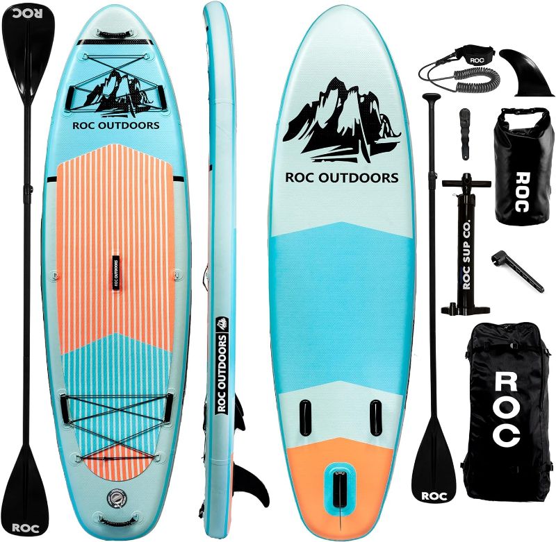 Photo 1 of Roc Inflatable Stand Up Paddle Boards 10 ft 6 in with Premium SUP Paddle Board Accessories, Wide Stable Design, Non-Slip Comfort Deck for Youth & Adults
