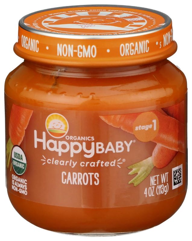 Photo 1 of 6 count Happy Baby Organic Stage 1 Carrots Baby Food, 4 OZ
