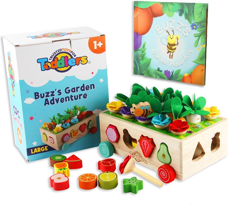 Photo 1 of Buzz's Garden Adventure, Large Wooden Educational Montessori Toys for 1+ Year Old Girls & Boys, Shape Sorting Toy 1,2,3 Toddler, Girl Toys & Games, Baby & Toddler Gifts for Year Old flower toy, Easter
