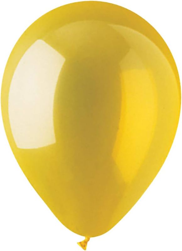 Photo 1 of 100 Count Crystal Latex Balloon, 12", Yellow
