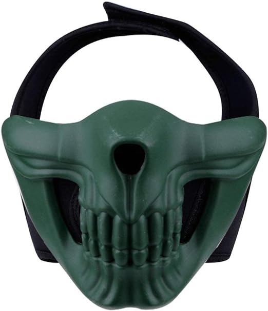 Photo 1 of ATAIRSOFT Tactical Demon Mask Half Face Airsoft Skull Mask for Paintball Cosplay Halloween Costume Party CS Game Hockey