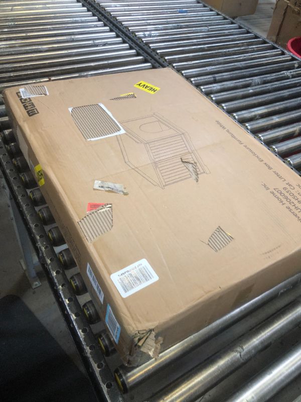 Photo 1 of unipaws Designer Cat Washroom Storage Bench, Litter Box Cover, Sturdy Wooden Structure, Spacious Storage, Easy Assembly, Fit Most of Litter Box, White