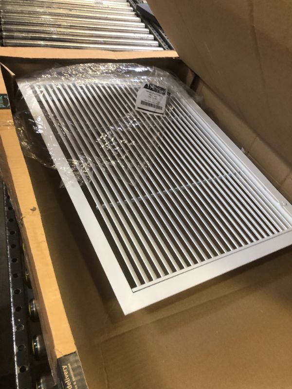 Photo 2 of 30" X 20" Aluminum Return Filter Grille - Easy Airflow - Linear Bar Grilles [Outer Dimensions: 31.75w X 21.75h]