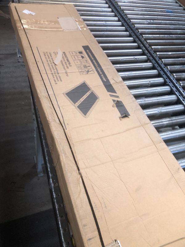 Photo 1 of LIEKUMM 5ft Wheelchair Ramp with Non-Slip Surface, Portable Aluminum Threshold Ramp, 600LBS Capacity, Folding Ramps for Wheelchairs, Home, Doorways, Stairs, Curbs, Steps, Handicaps, Scooter Black 5FT?using height range: 5.9"-14.9"?