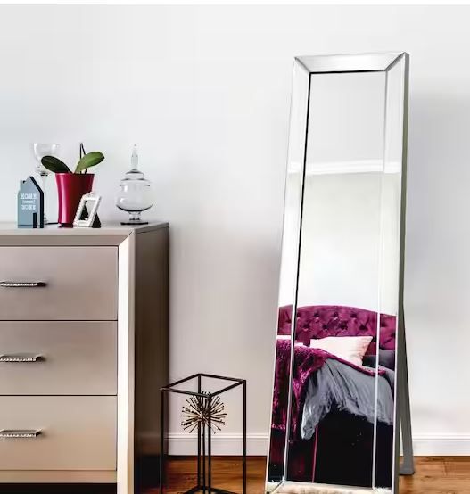 Photo 1 of Oversized Beveled Glass Modern Mirror (64 in. H X 18 in. W)
