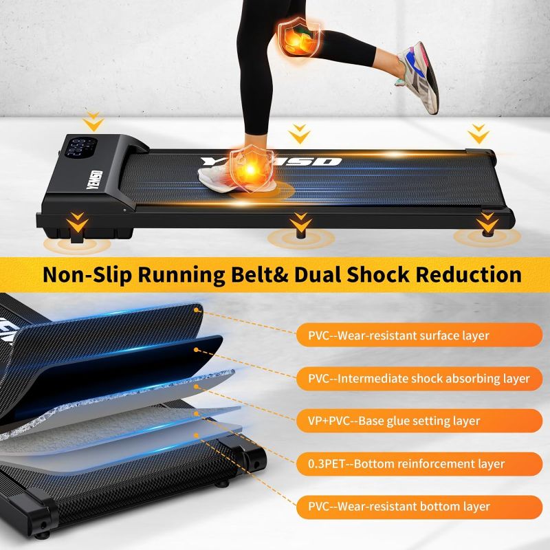Photo 1 of Under Desk Treadmill, Walking Pad for Home and Office, 2.5 HP Portable Walking Jogging Running Machine 