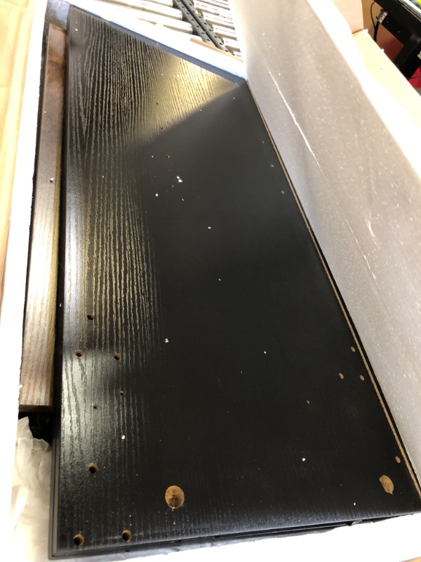 Photo 1 of HOOBRO Kitchen Island with Power Outlet, Kitchen Storage Island with Large Worktop, Spice Rack and Drawer, Rolling Kitchen Cart on Wheels, for Kitchen and Dining Room, Rustic Brown and Black BF88UZD01 Rustic Brown + Black