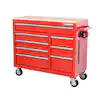 Photo 1 of 42 in. W x 18.1 in. D 8-Drawer Red Mobile Workbench Cabinet with Solid Wood Top
