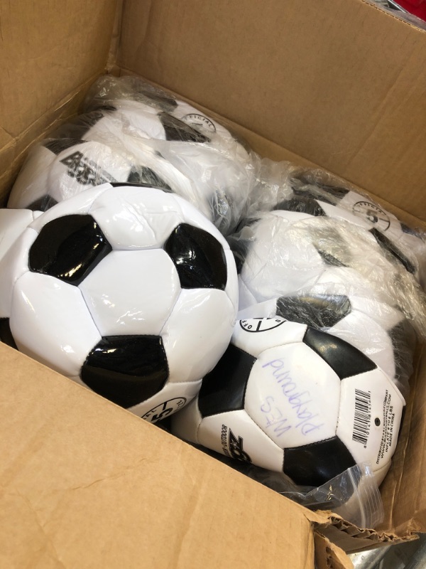 Photo 2 of (Pack of 12) Soccer Balls Size 5 Bulk Wholesale with pumple