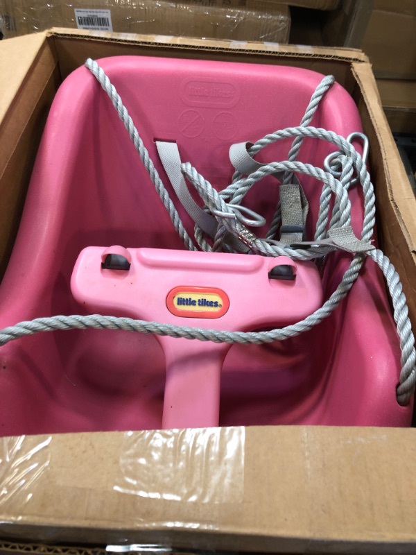 Photo 2 of Little Tikes Snug 'n Secure PINK Swing with Adjustable Straps, 2-in-1 for Baby and Toddlers Ages 9 Months - 4 Years