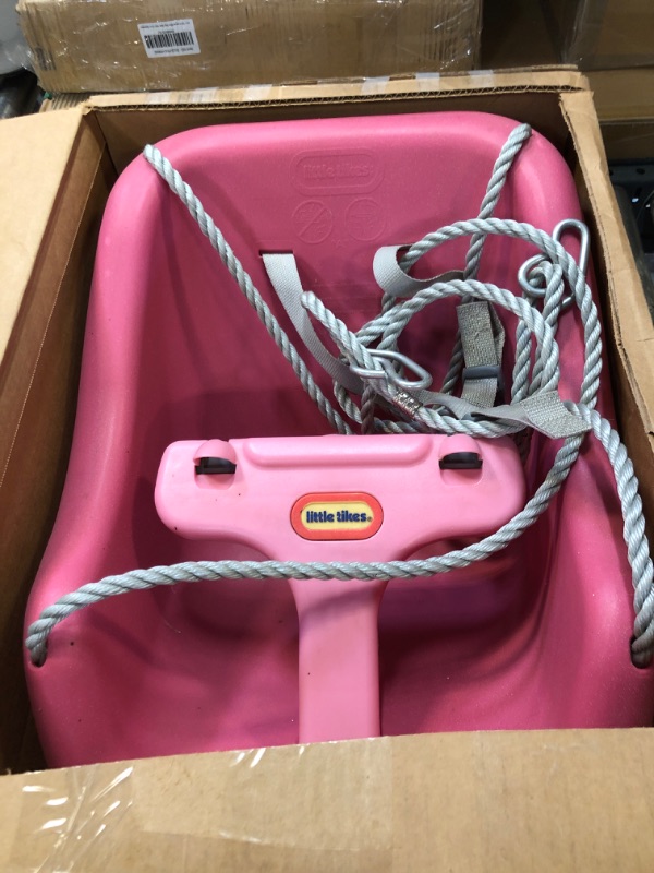 Photo 3 of Little Tikes Snug 'n Secure PINK Swing with Adjustable Straps, 2-in-1 for Baby and Toddlers Ages 9 Months - 4 Years