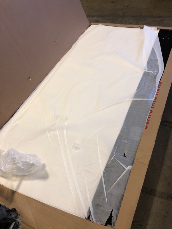 Photo 1 of  see comments, incomplete partial non functional item  Meridian Furniture DevinCream-K Devin Collection Modern | Contemporary Bed with Luxe Linen Textured Fabric, 97" W x 92.5" D x 45" H, Cream, King Bed Cream King (U.S. Standard)