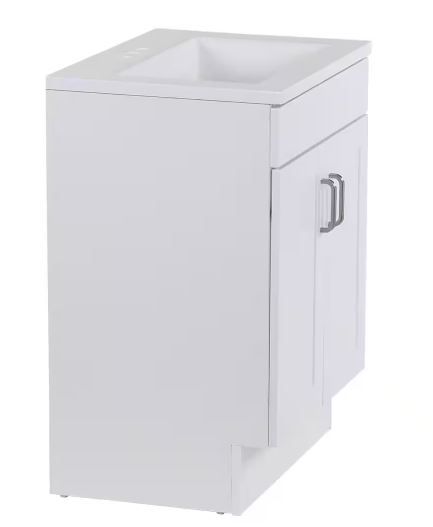 Photo 1 of Penford 24 in. W x 19 in. D Vanity in White with Cultured Marble Vanity Top in White 
