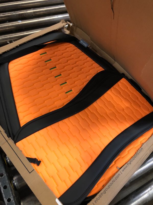 Photo 2 of FH Group Front Set Automotive Seat Cushions for Low Back Car Seats, Universal Fit, Airbag Compatible Car Seat Cover for SUV, Sedan, Van, Orange