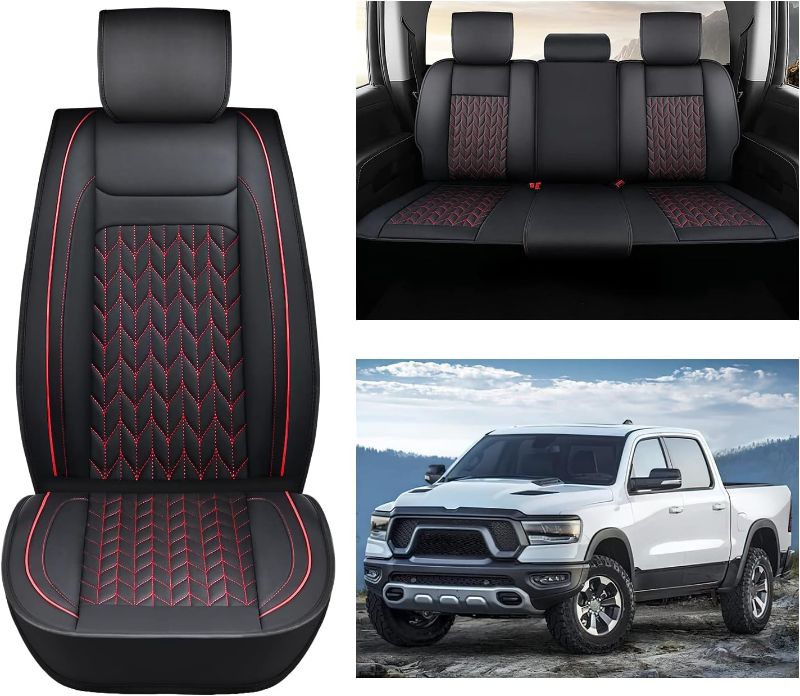 Photo 1 of Nilight Car Seat Covers Custom Fit 2009-2024 Ram 1500 and 2010-2024 Ram 2500 3500 Crew Cab Mega Cab Waterproof Leather Cushion for Pickup Truck (Full Set, 2 Front Seats and 3 Rear Seats)