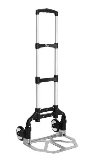 Photo 1 of 165 lbs. Capacity Aluminium Folding Dolly Push Hand Truck in Black
