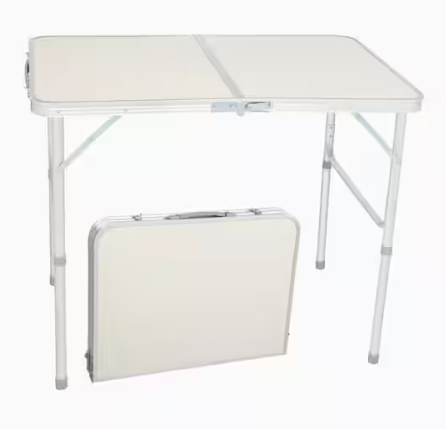 Photo 1 of 28 in. H Aluminum Folding Portable Outdoor Picnic Table
