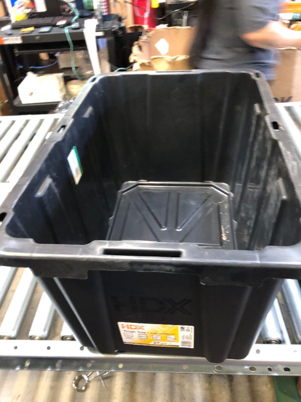 Photo 1 of 27 Gal. Tough Storage Tote in Black and Yellow
