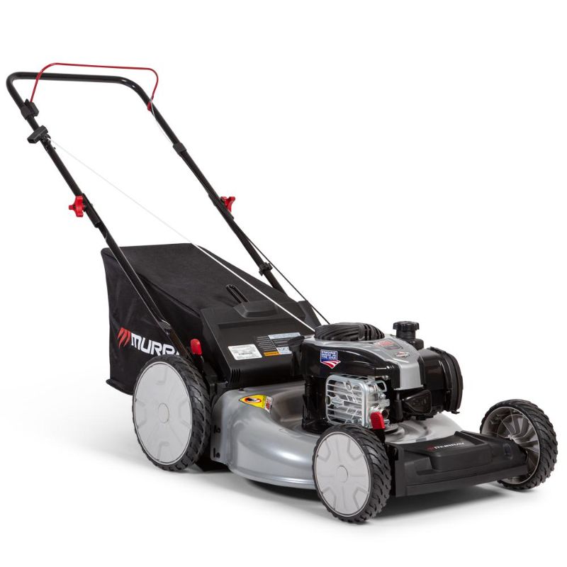 Photo 1 of Murray 21 in. 140 Cc Briggs and Stratton Walk Behind Gas Push Lawn Mower with Height Adjustment and with Mulch Bag
