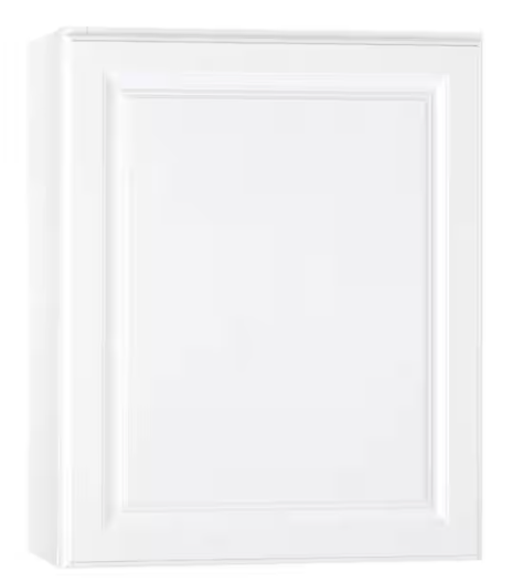 Photo 1 of Hampton Bay Hampton 24 in. W x 12 in. D x 30 in. H Assembled Wall Kitchen Cabinet in Satin White