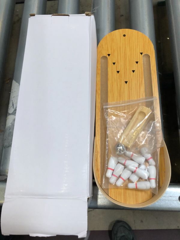 Photo 2 of  Mini Bowling Game Set for Coworkers Wooden Table Top Bowling