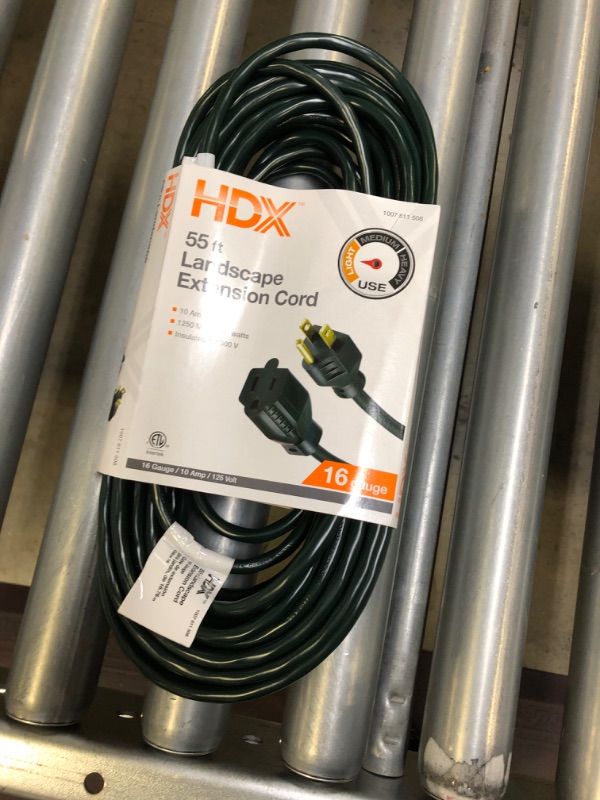 Photo 2 of 55 ft. 16/3 Green Outdoor Extension Cord (1-Pack)
