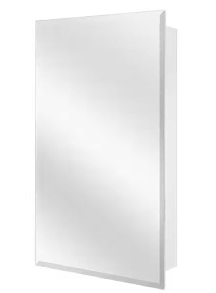 Photo 1 of 16 in. W x 26 in. H Rectangular Wood Composite Medicine Cabinet with Mirror
