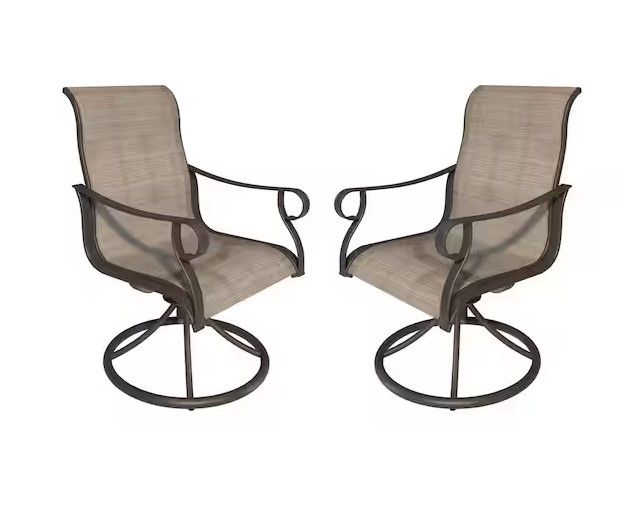 Photo 1 of 360-Degree Swivel Sling Outdoor Dining Chair (Set of 2)
