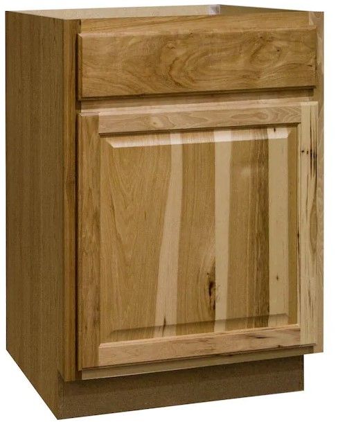 Photo 1 of Hampton 24 in. W x 24 in. D x 34.5 in. H Assembled Base Kitchen Cabinet in Natural Hickory with Ball-Bearing Glides

